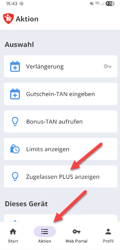 Aktion Zugelassen PLUS anzeigen