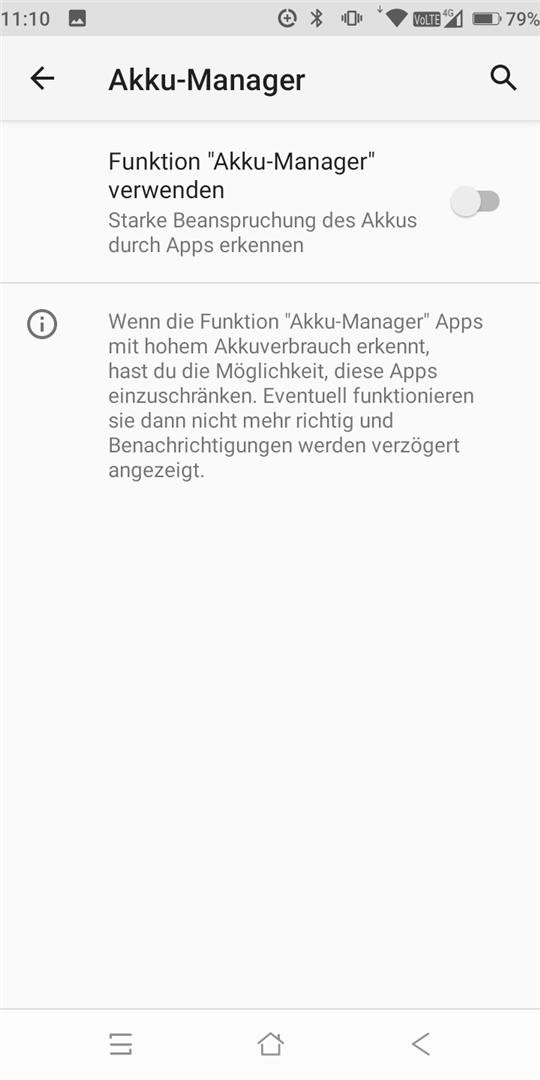 Blackview Akku-Manager ausschalten