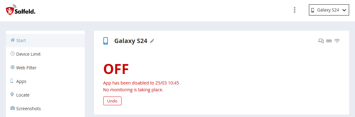 Child Control OFF - Disabled