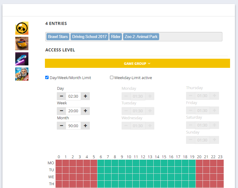Assign apps to a group