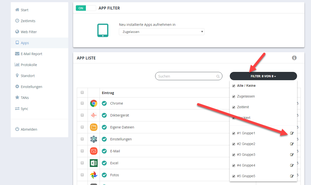 Rename a group in the web portal
