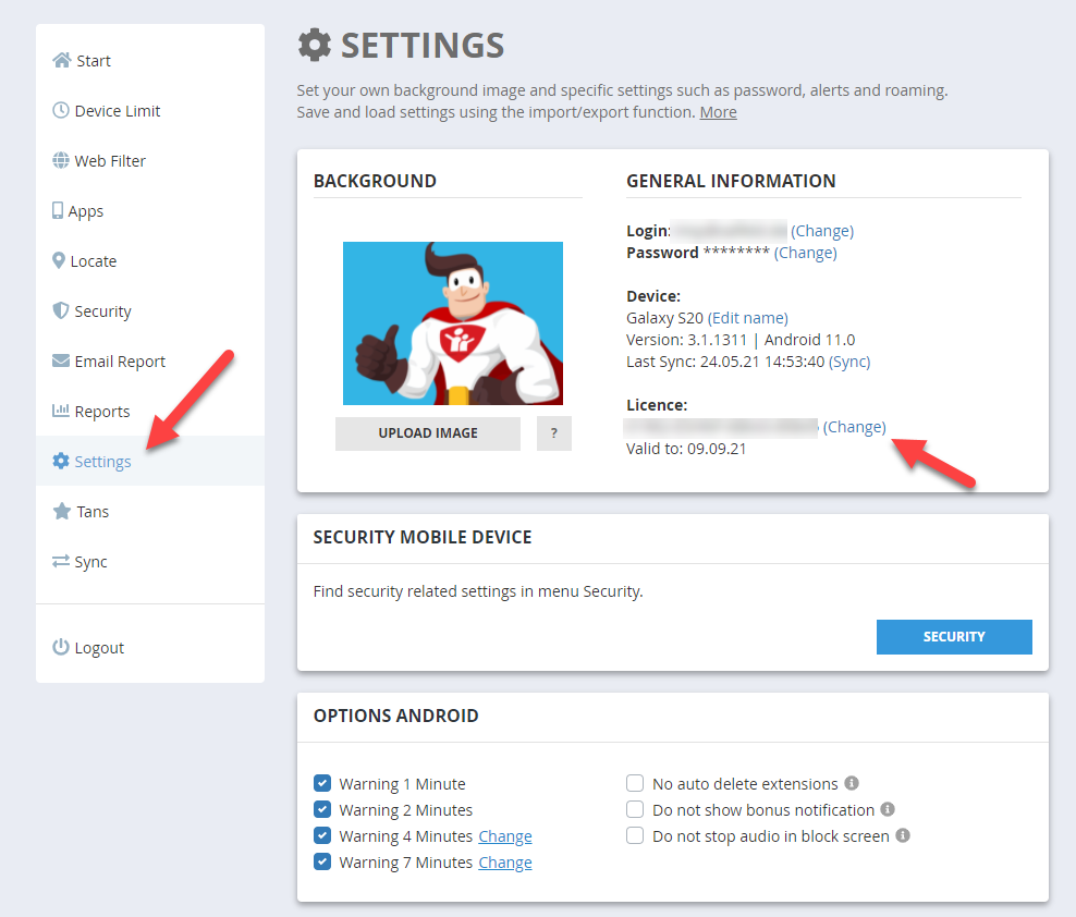 portal-settings-licence