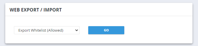 Import and export web filter lists