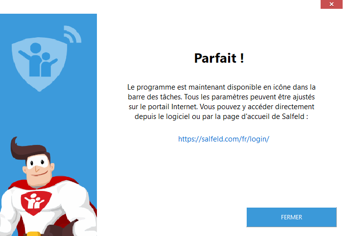 Installation Windows terminée avec succès