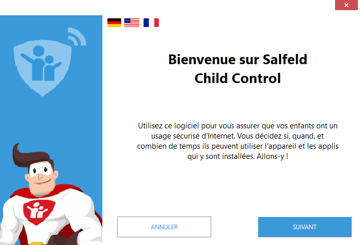 Écran d'accueil de l'installation Windows