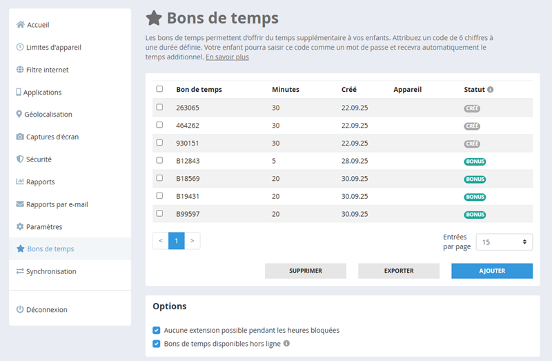 Bon de temps