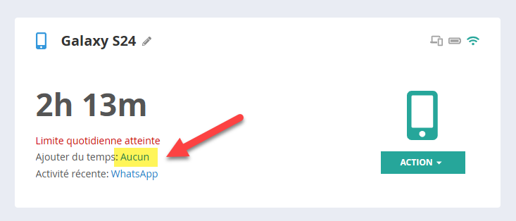 Prolongation sur le tableau de bord du portail