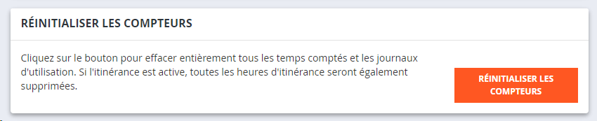 Réinitialiser les temps