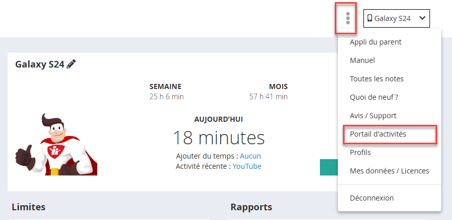 Portail d’activités