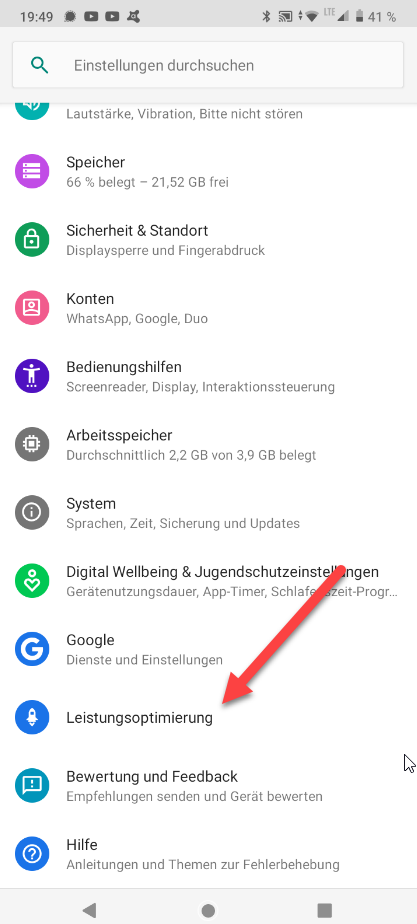 Motorola Einstellungen