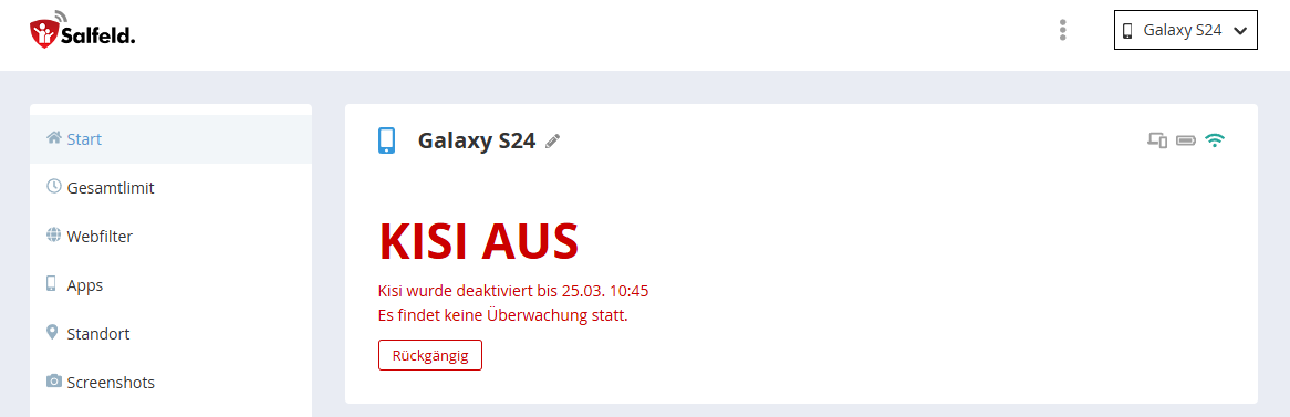 Kisi aus - Deaktiviert