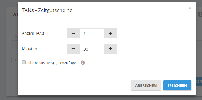 Bonus-TAN Details im Web Portal