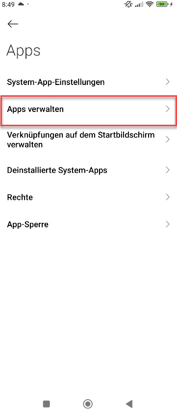 Xiaomi Apps Einstellungen Teil 2